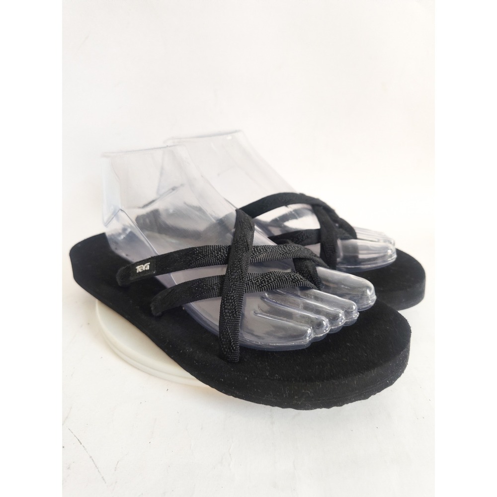 Teva Mandalyn Sandals 9 Flip Flops Strappy Outdoor Summer Casual Black Comfort